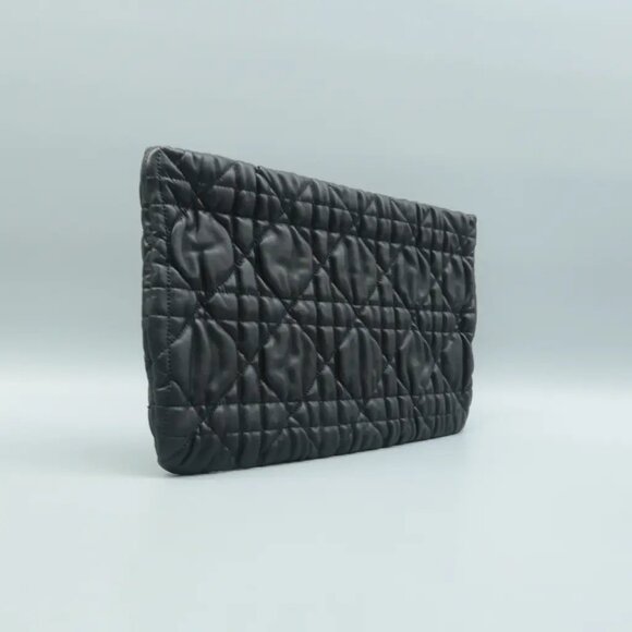 100% Authentic Dior Black Gaufre Cannage Leather Clutch Bag - Picture 3 of 12